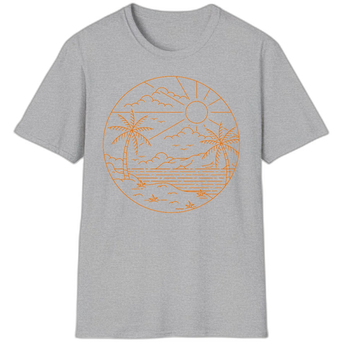 Tropical Paradise Cruise Escape T-Shirt in Sport Grey
