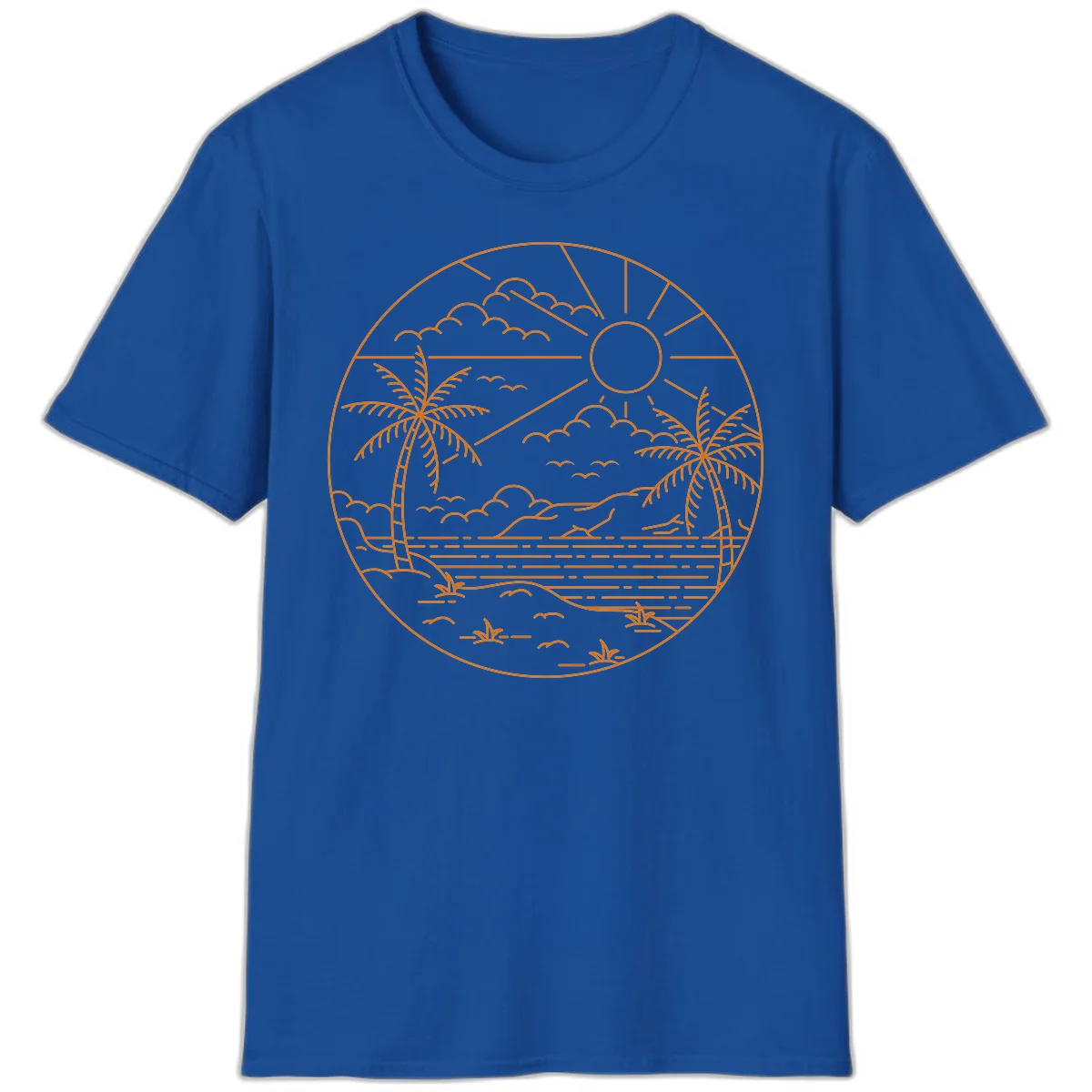 Tropical Paradise Cruise Escape T-Shirt in Royal