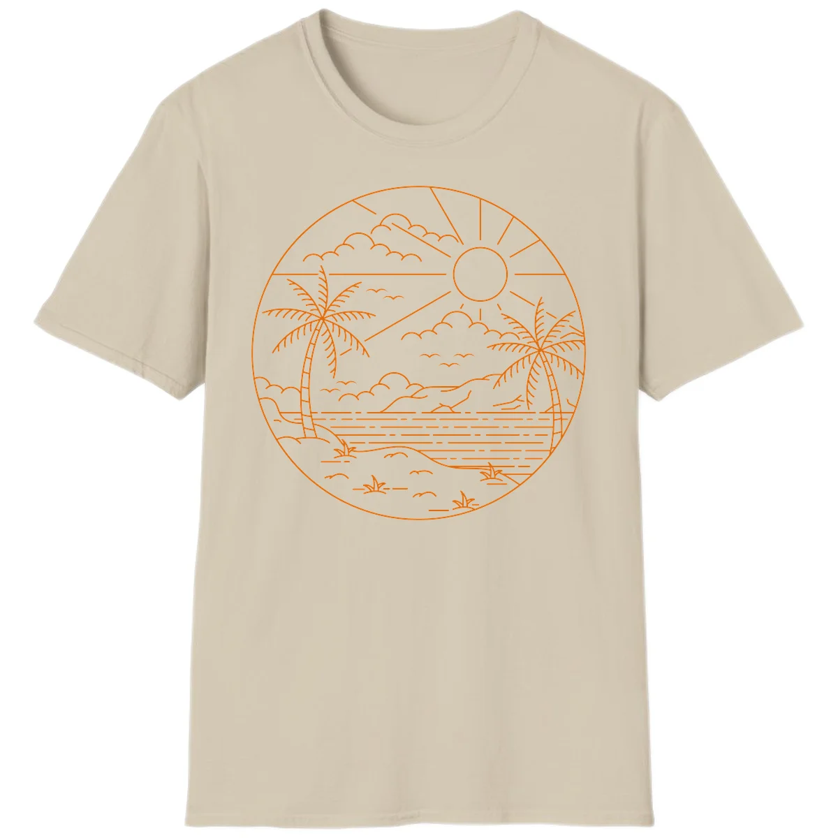 Tropical Paradise Cruise Escape T-Shirt in Sand