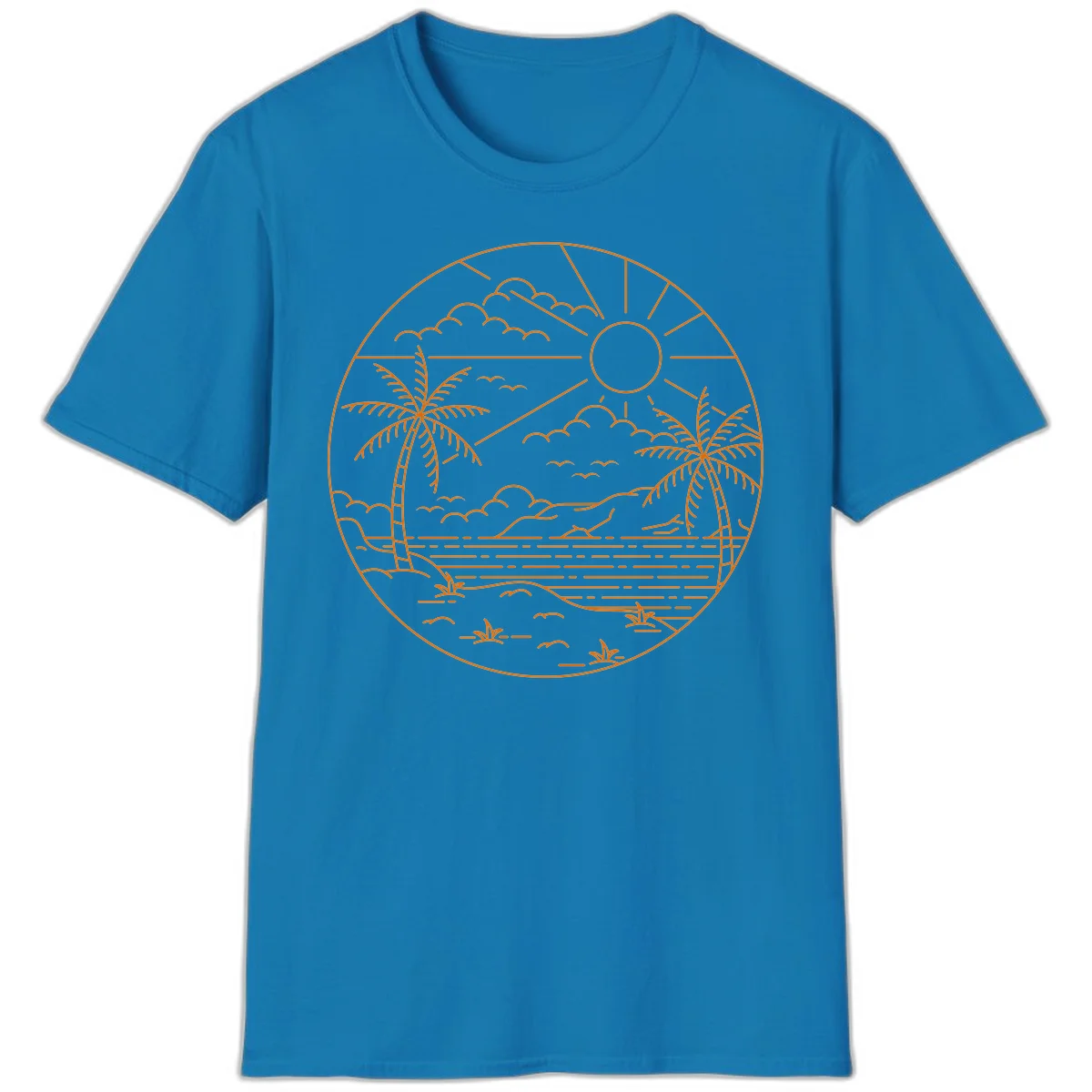 Tropical Paradise Cruise Escape T-Shirt in Sapphire