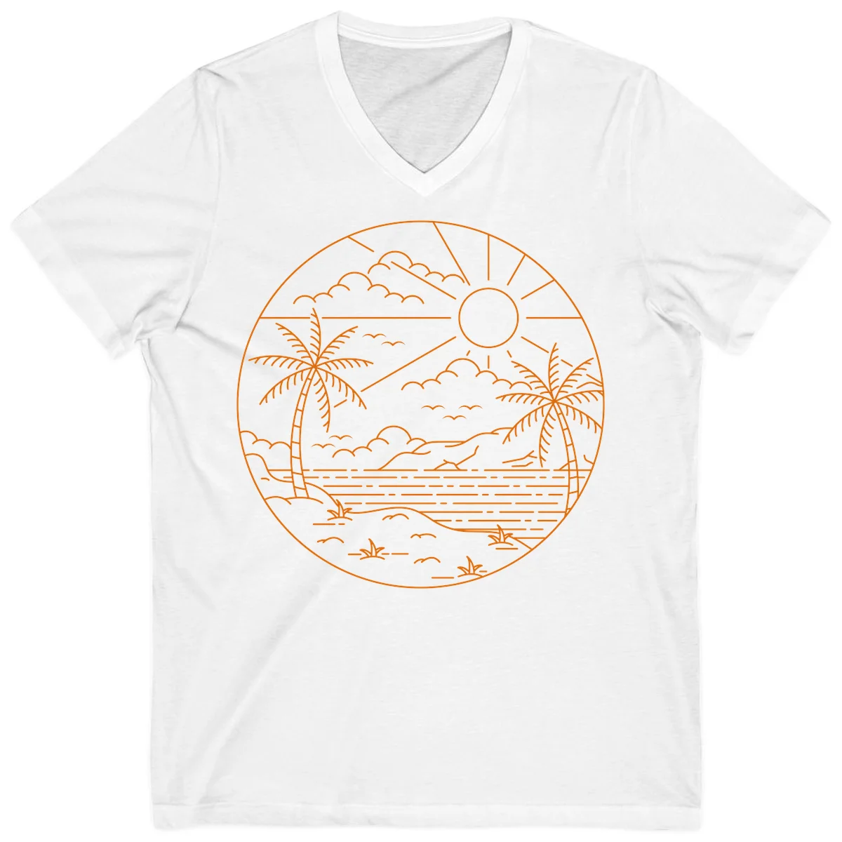 Tropical Paradise Cruise Escape V-Neck in White