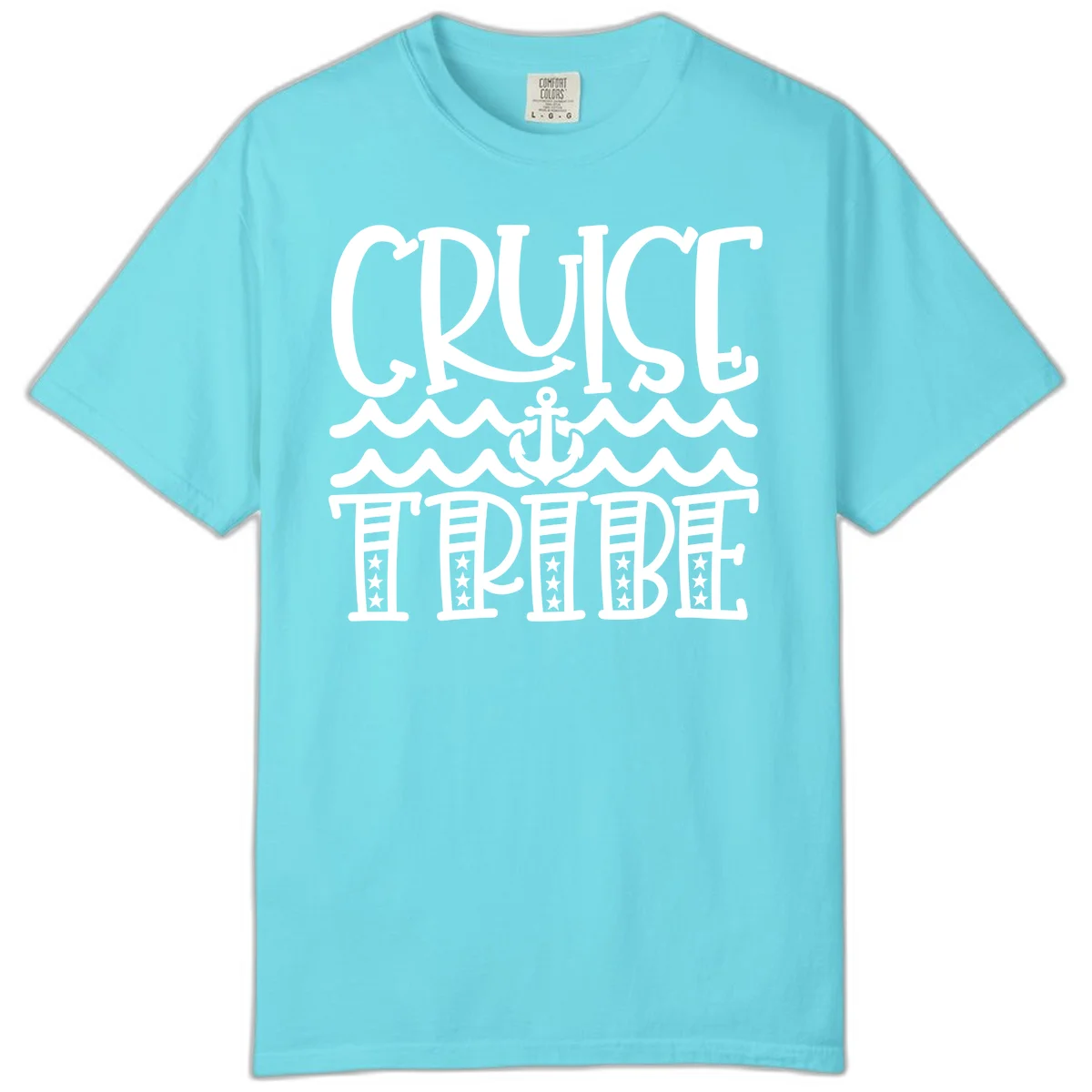 Cruise Tribe Anchor Waves Comfort Color in Lagoon Blue
