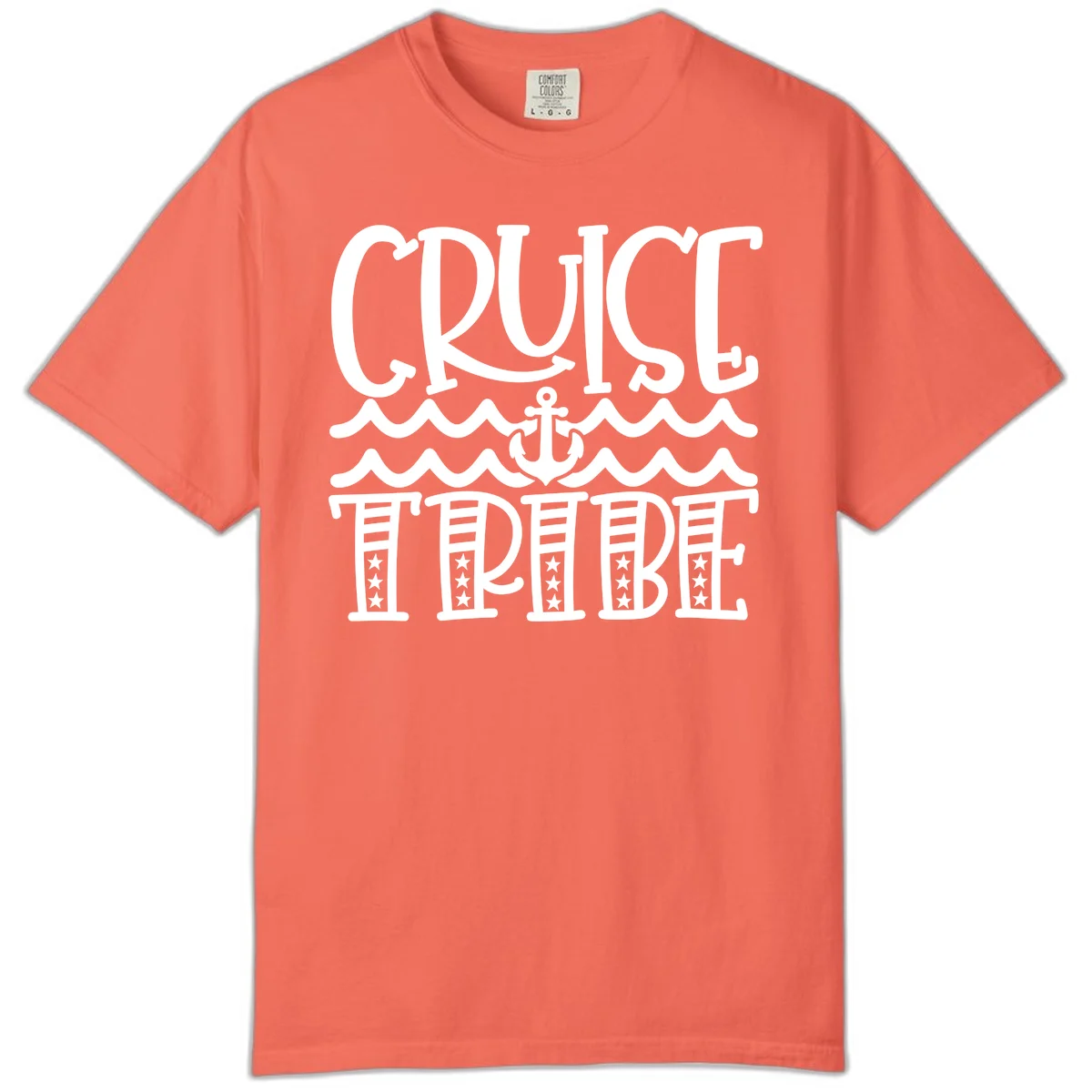 Cruise Tribe Anchor Waves Comfort Color in Bright Salmon