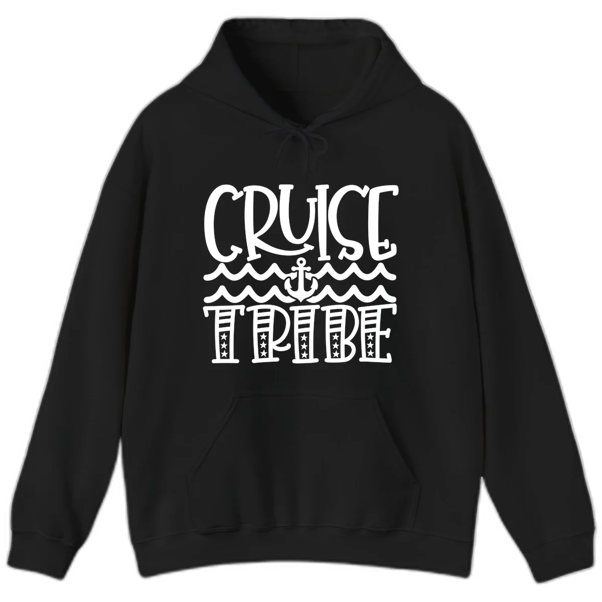 Cruise Tribe Anchor Waves Hoodie in Black