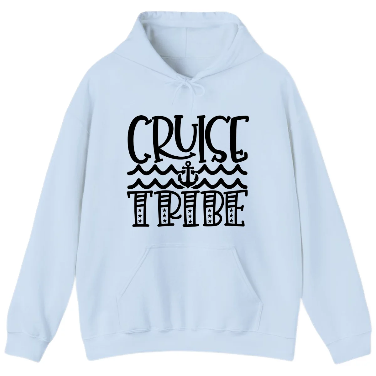 Cruise Tribe Anchor Waves Hoodie in Light Blue