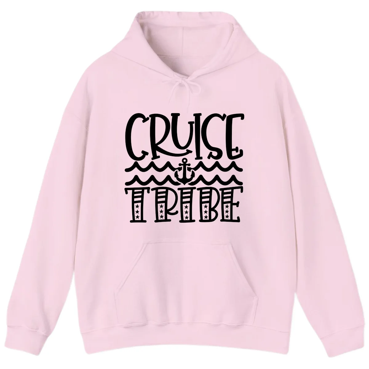 Cruise Tribe Anchor Waves Hoodie in Light Pink