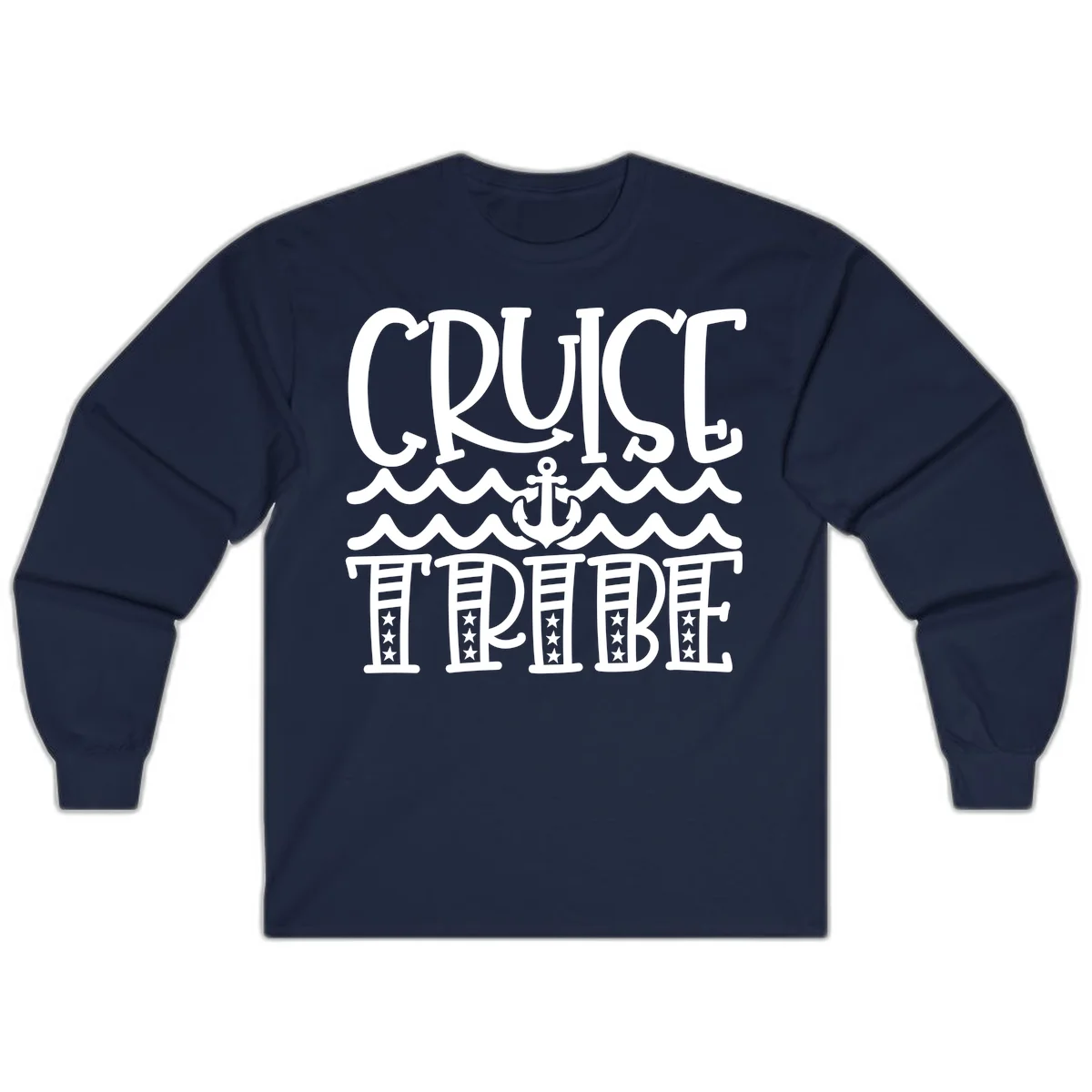 Cruise Tribe Anchor Waves Long Sleeve in Navy