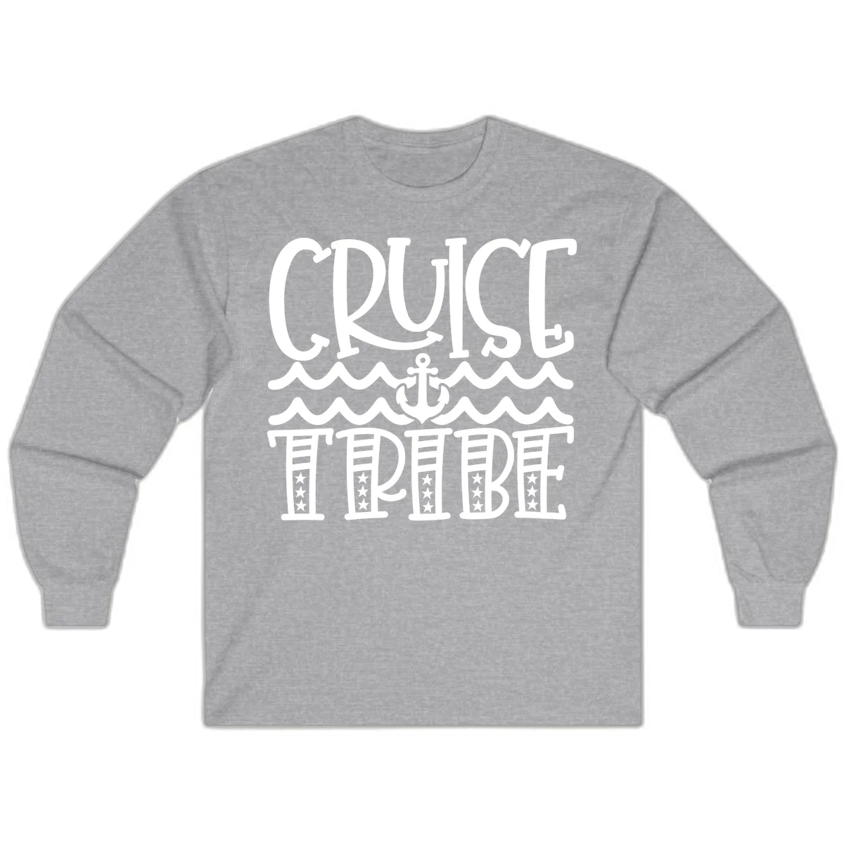 Cruise Tribe Anchor Waves Long Sleeve in Sport Grey