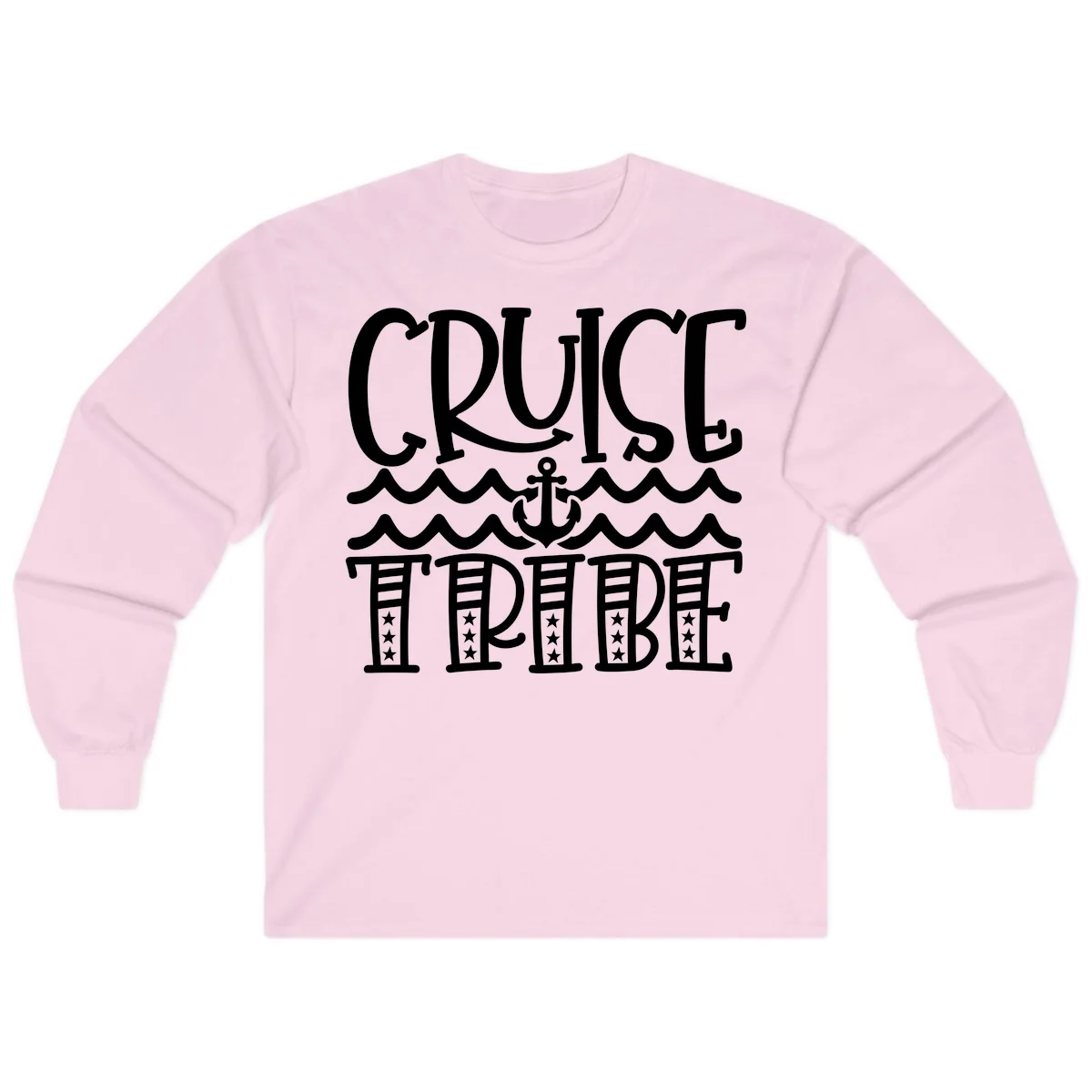 Cruise Tribe Anchor Waves Long Sleeve in Light Pink
