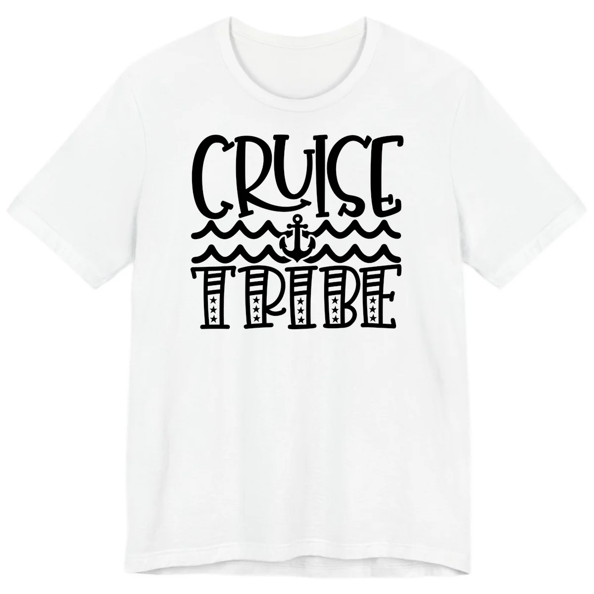 Cruise Tribe Anchor Waves Premium T-Shirt in White