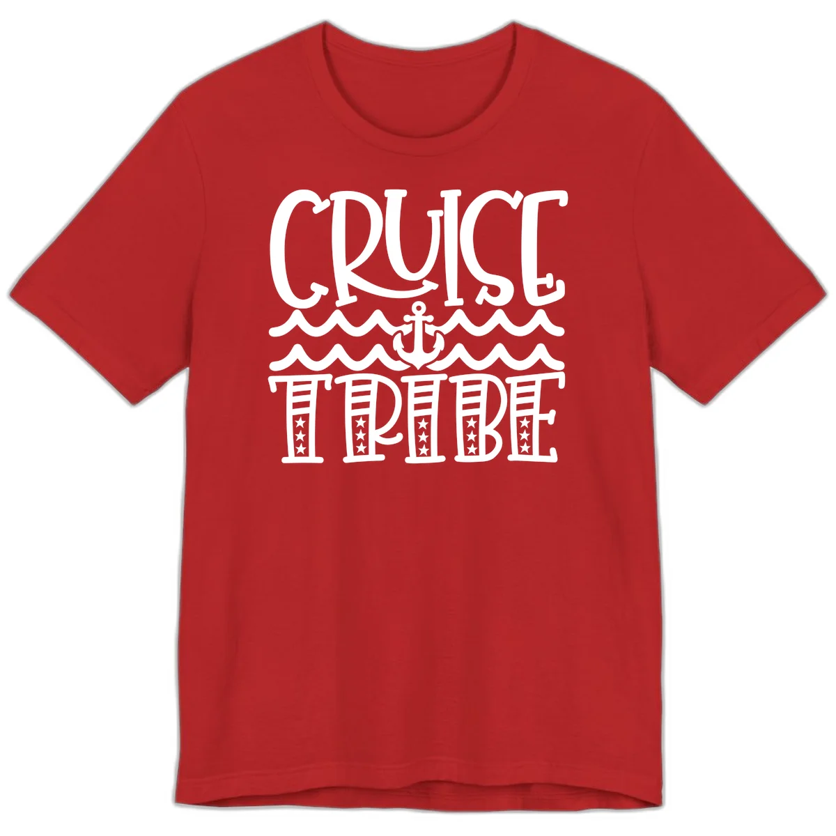 Cruise Tribe Anchor Waves Premium T-Shirt in Red