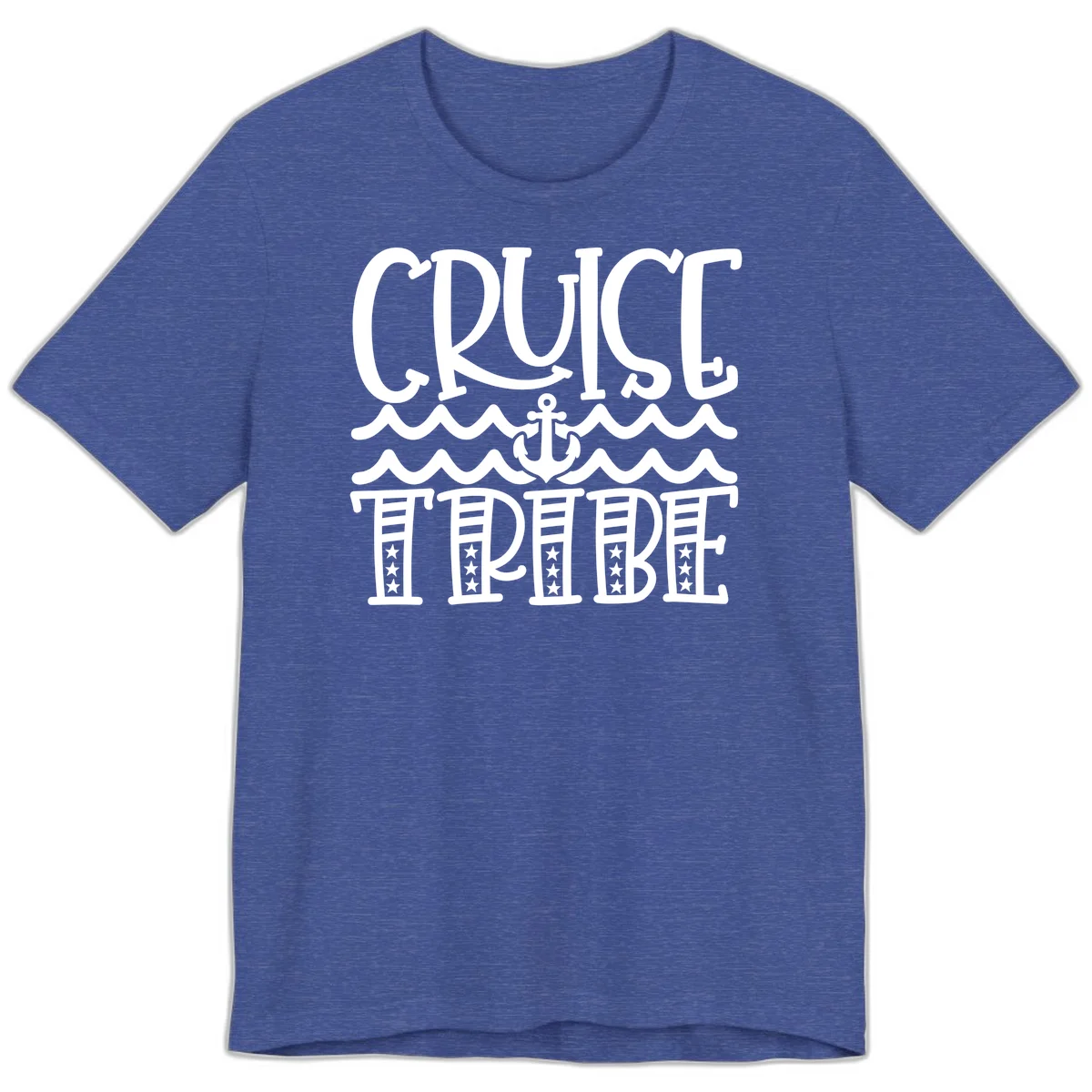 Cruise Tribe Anchor Waves Premium T-Shirt in Heather True Royal