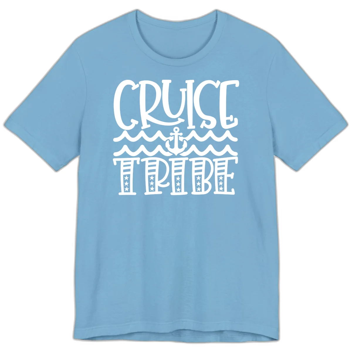 Cruise Tribe Anchor Waves Premium T-Shirt in Ocean Blue