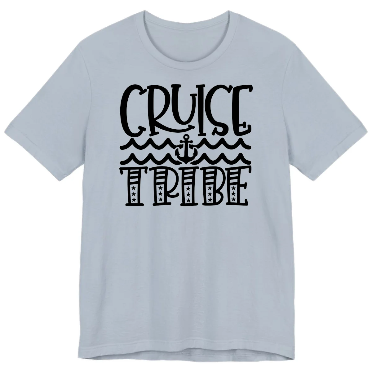Cruise Tribe Anchor Waves Premium T-Shirt in Light Blue