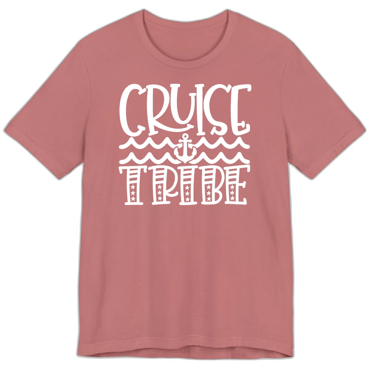 Cruise Tribe Anchor Waves Premium T-Shirt in Mauve