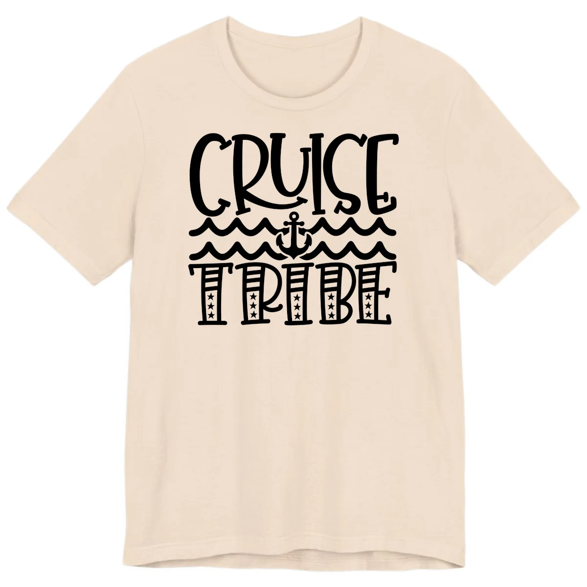 Cruise Tribe Anchor Waves Premium T-Shirt in Soft Cream