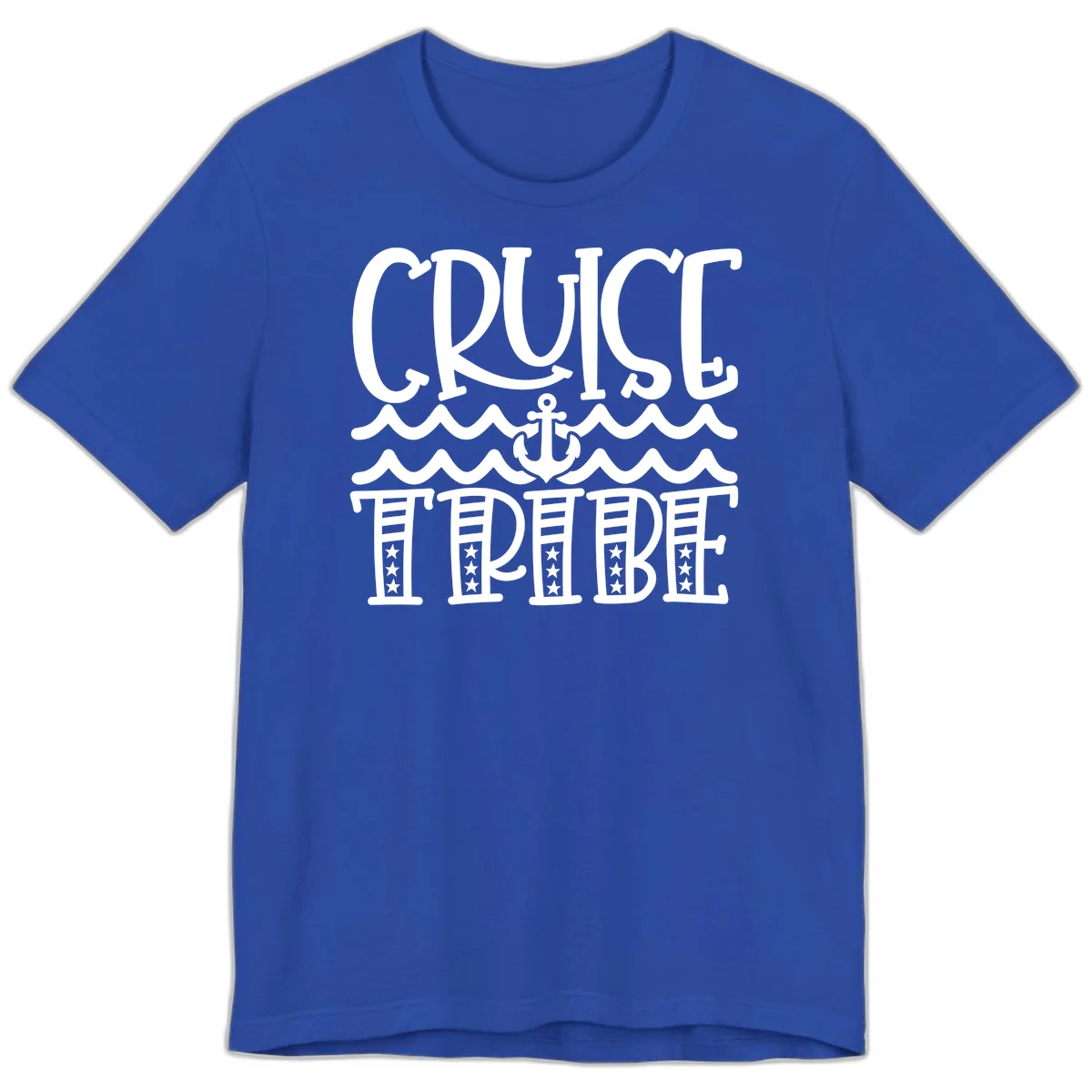 Cruise Tribe Anchor Waves Premium T-Shirt in True Royal