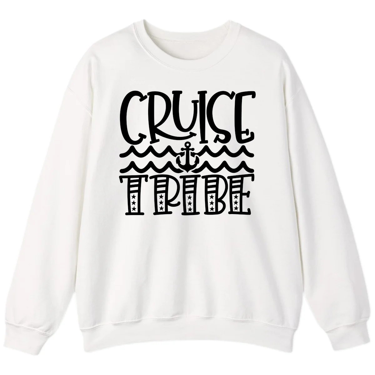 Cruise Tribe Anchor Waves Sweatshirt in White