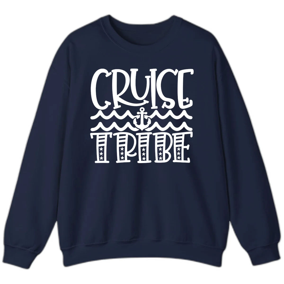 Cruise Tribe Anchor Waves Sweatshirt in Navy