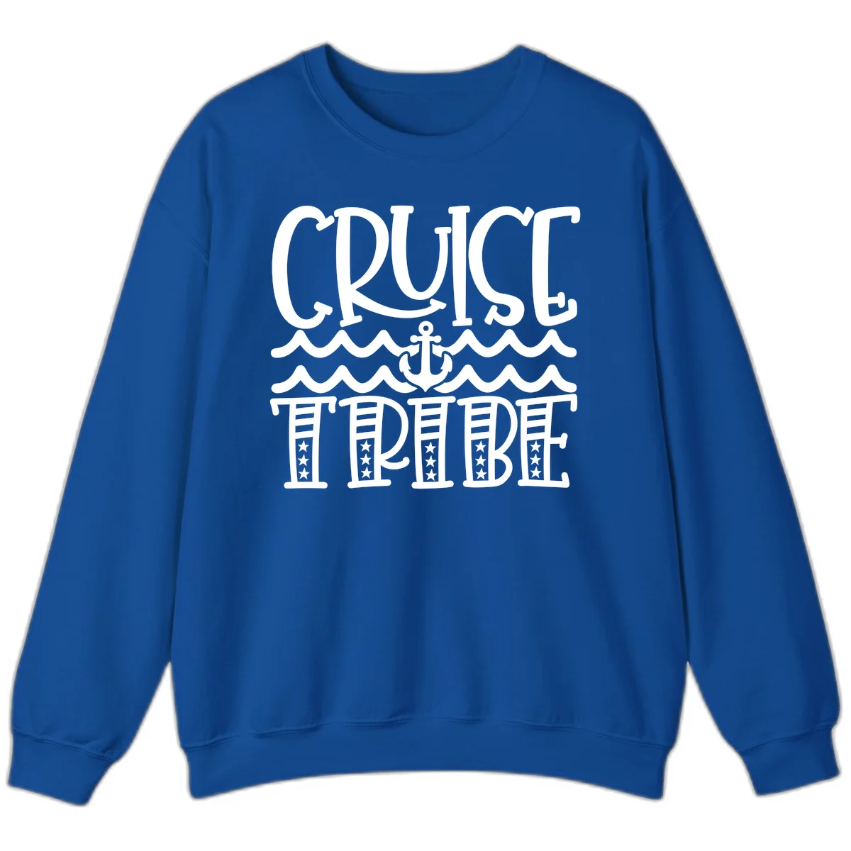 Cruise Tribe Anchor Waves Sweatshirt in Royal