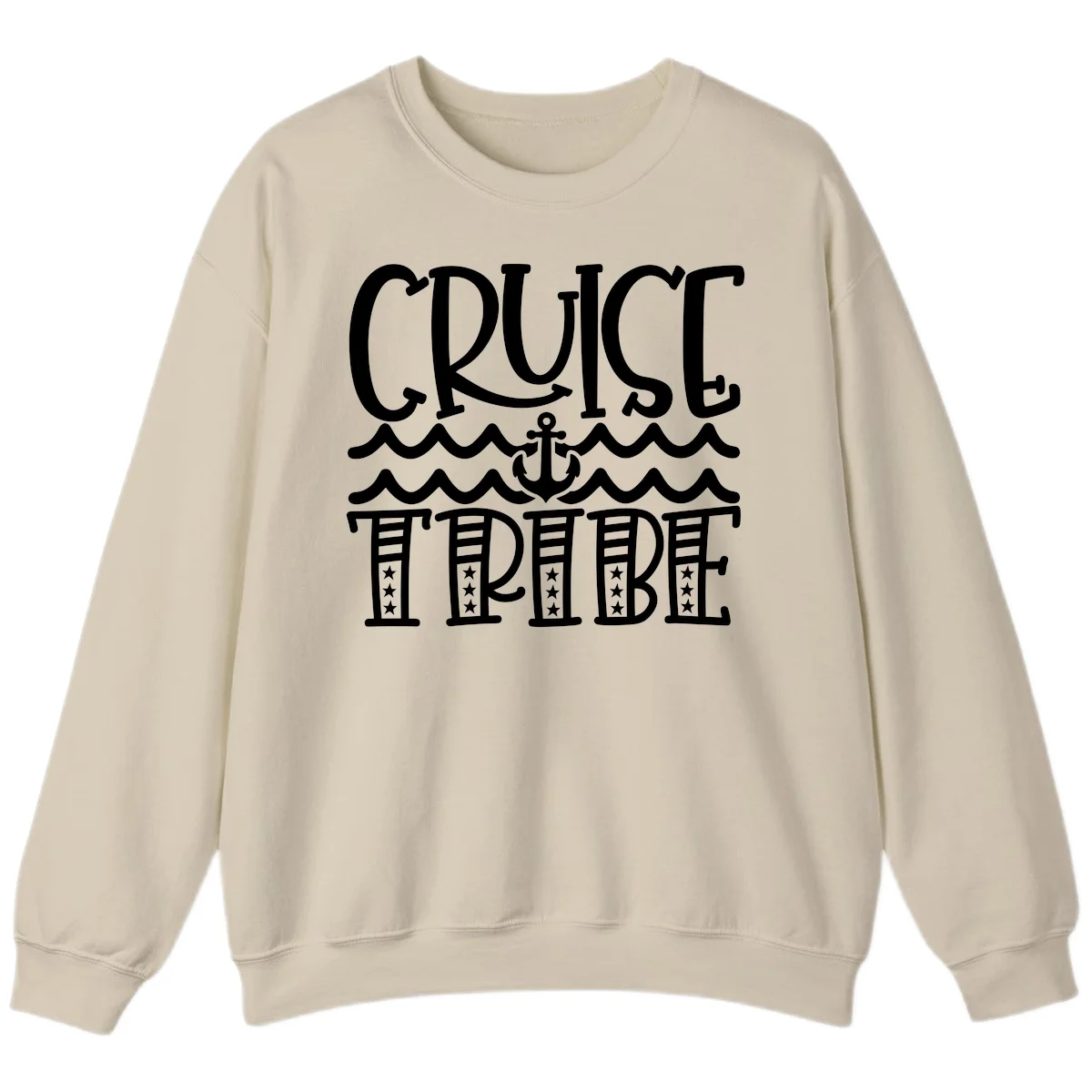 Cruise Tribe Anchor Waves Sweatshirt in Sand