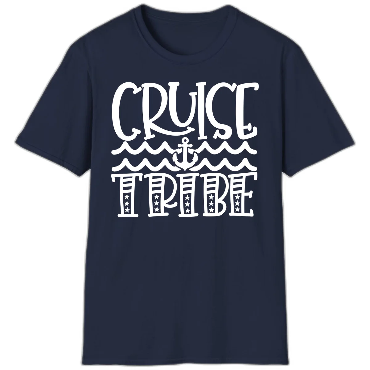 Cruise Tribe Anchor Waves T-Shirt in Navy