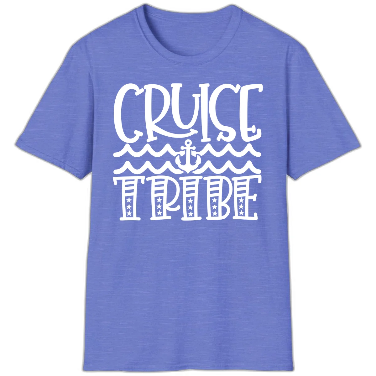 Cruise Tribe Anchor Waves T-Shirt in Heather Royal