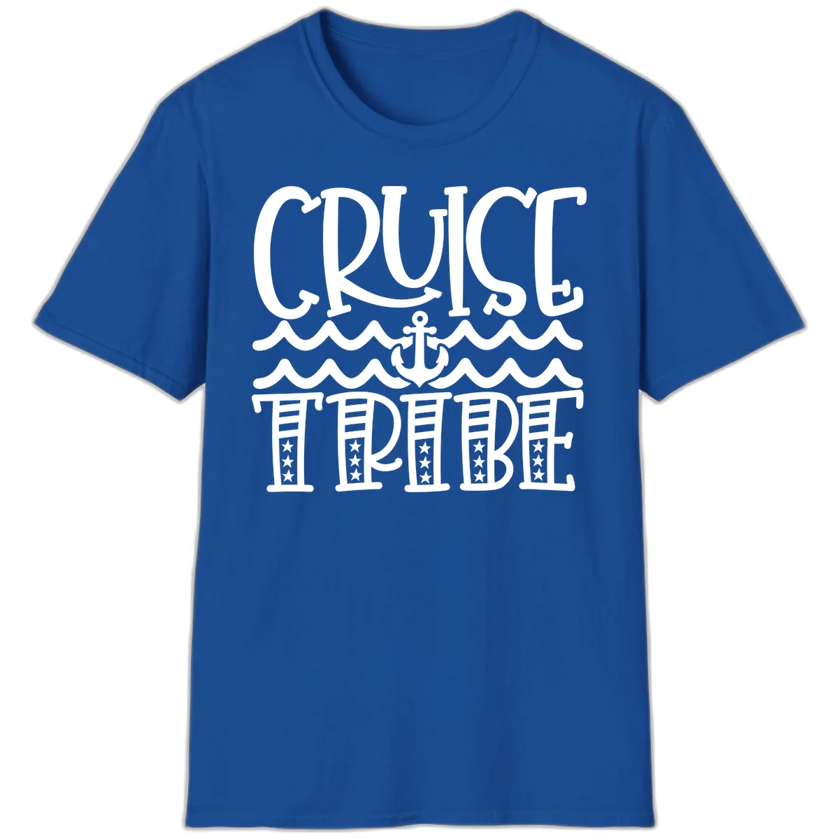 Cruise Tribe Anchor Waves T-Shirt in Royal