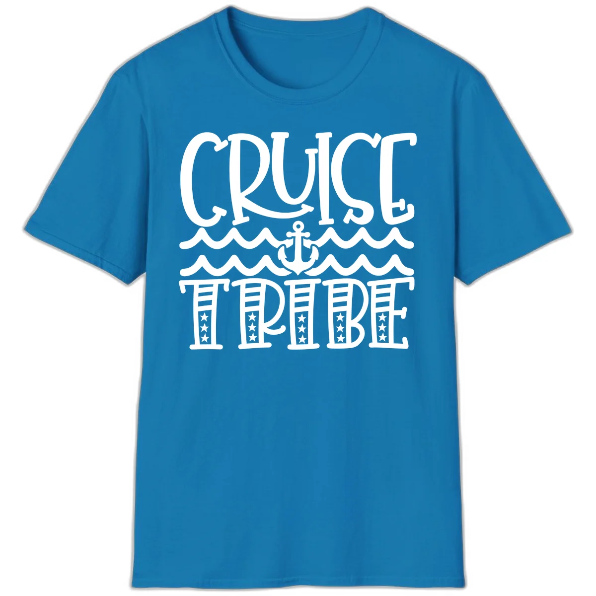 Cruise Tribe Anchor Waves T-Shirt in Sapphire