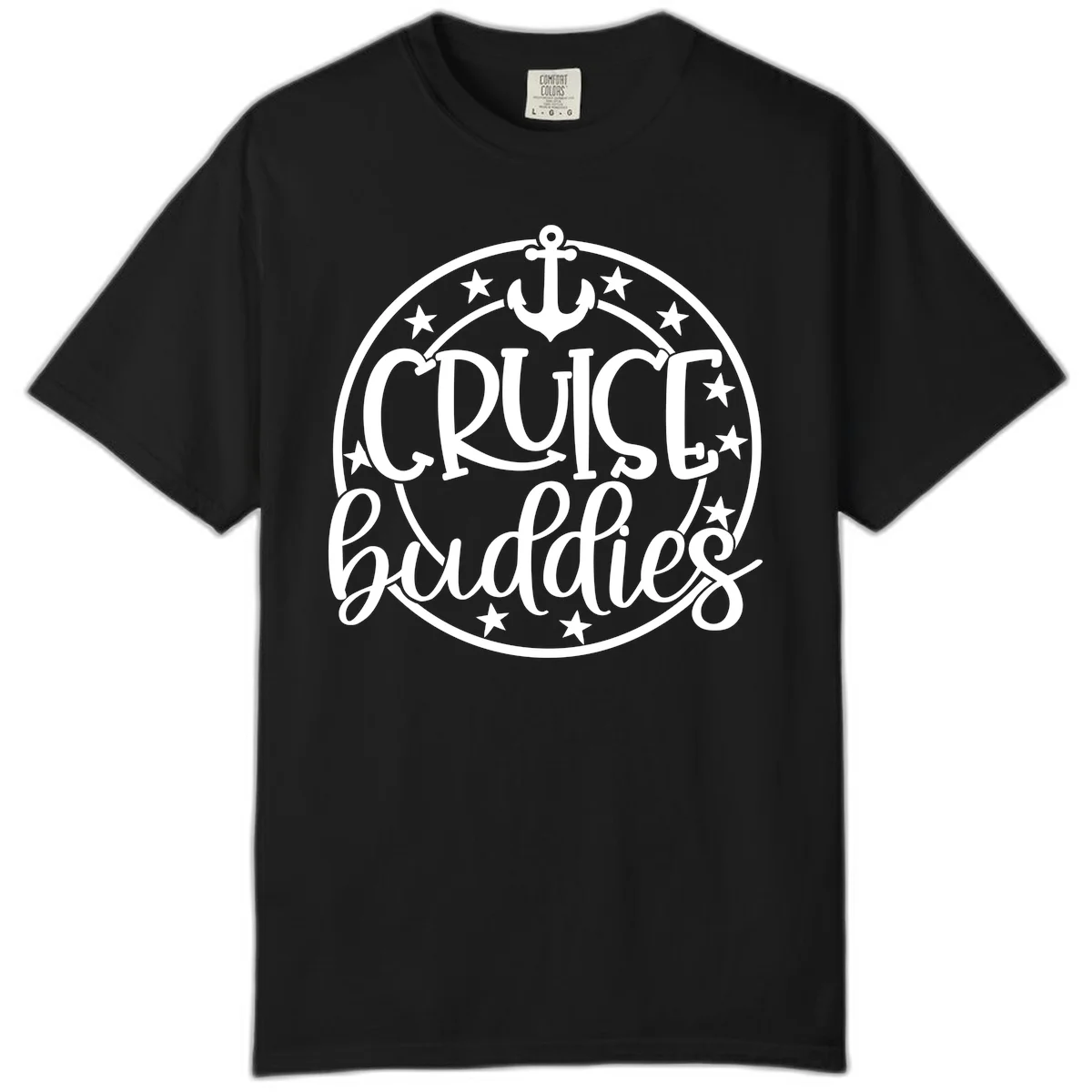 Cruise Buddies Anchor Circle Comfort Color in Black