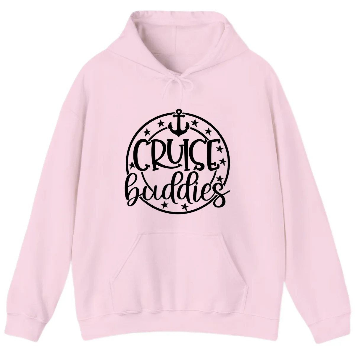 Cruise Buddies Anchor Circle Hoodie in Light Pink