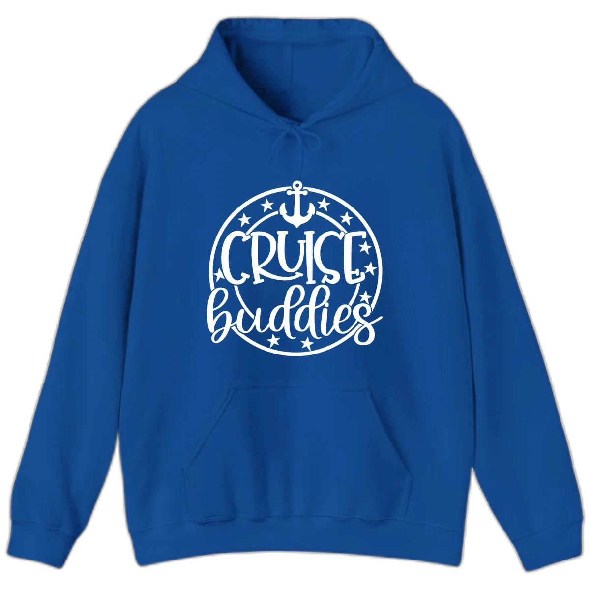 Cruise Buddies Anchor Circle Hoodie in Royal