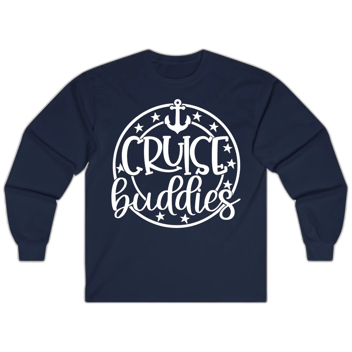 Cruise Buddies Anchor Circle Long Sleeve in Navy