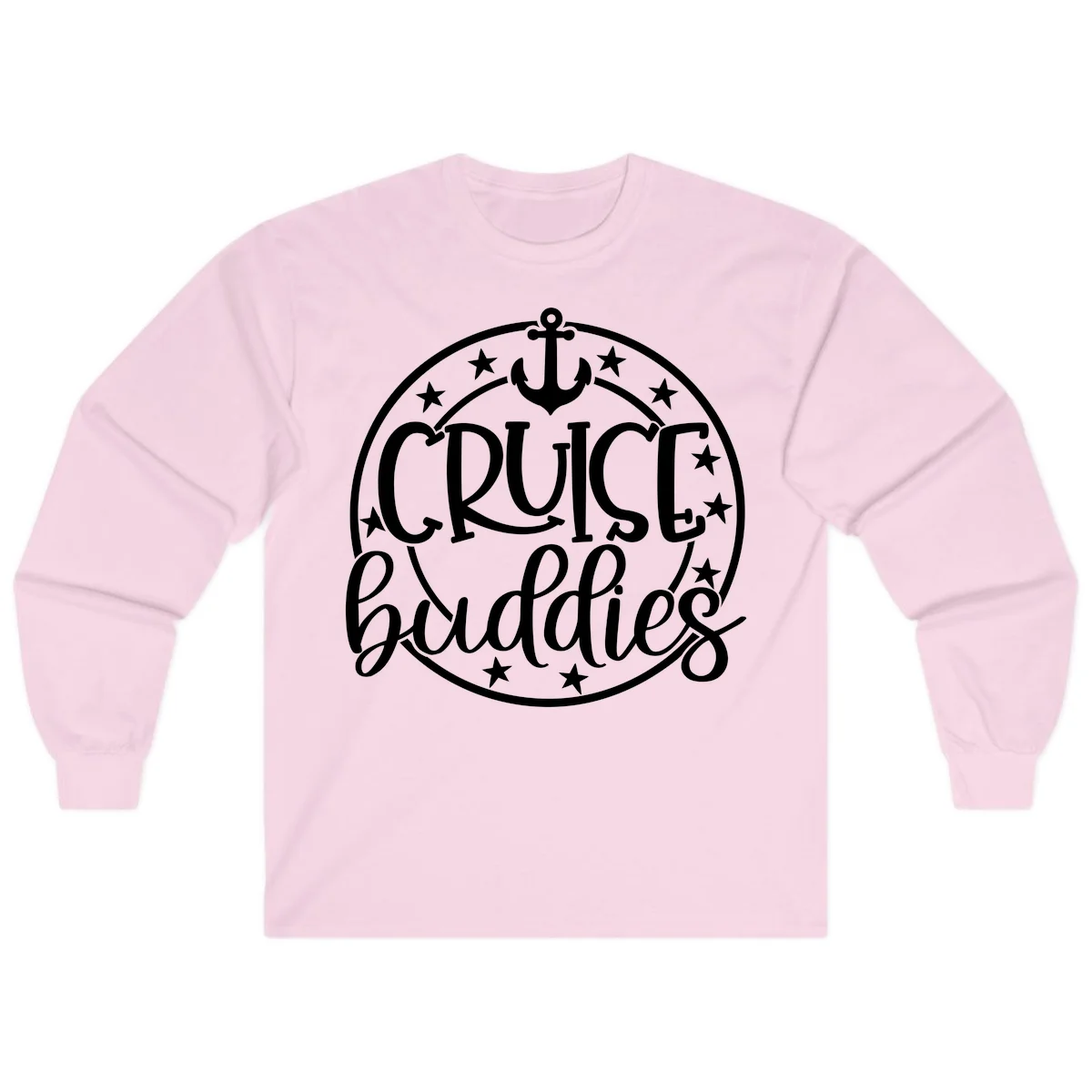 Cruise Buddies Anchor Circle Long Sleeve in Light Pink