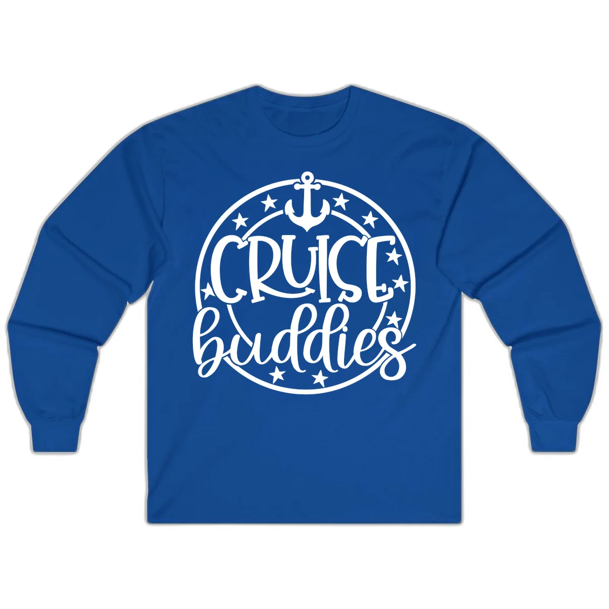 Cruise Buddies Anchor Circle Long Sleeve in Royal
