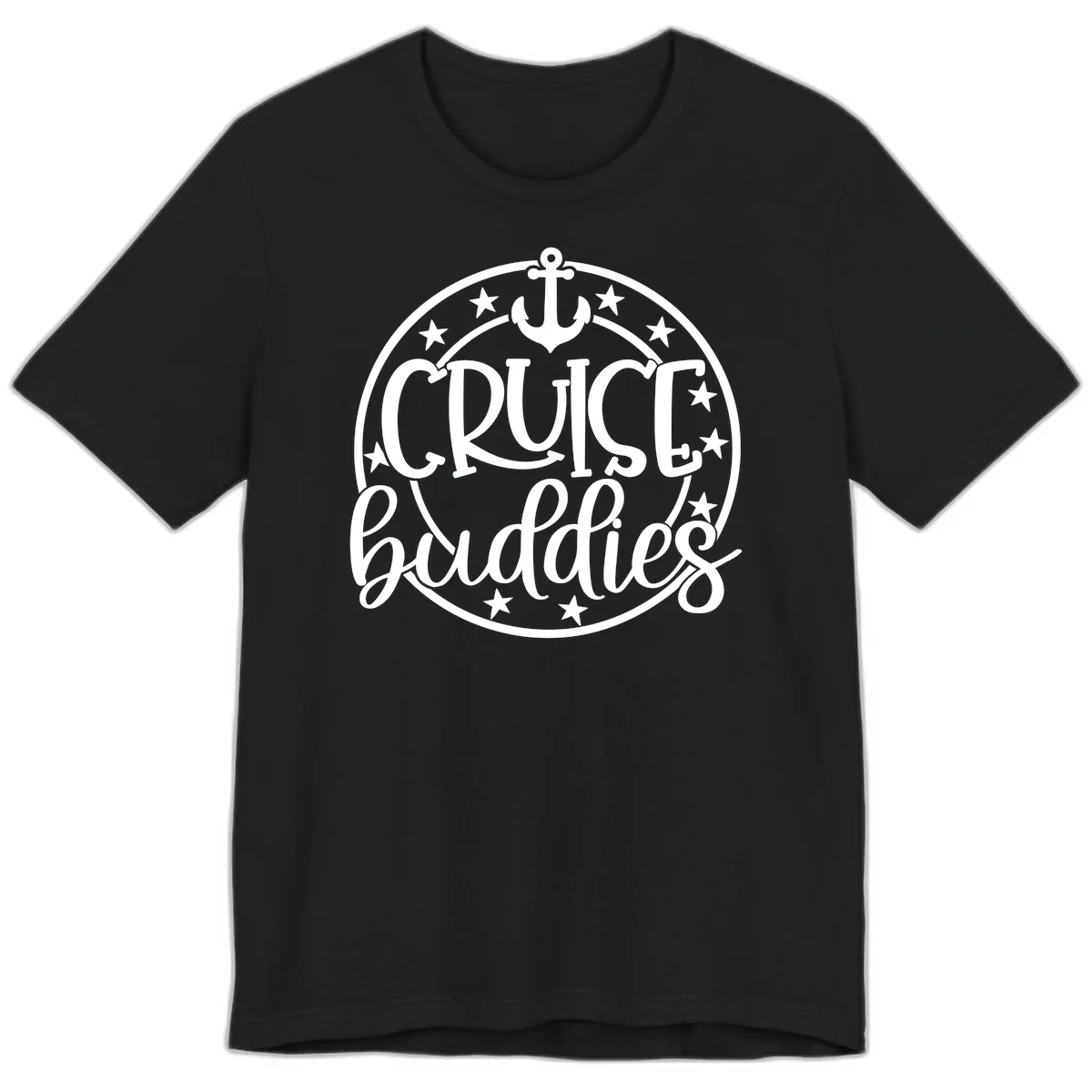 Cruise Buddies Anchor Circle Premium T-Shirt in Black