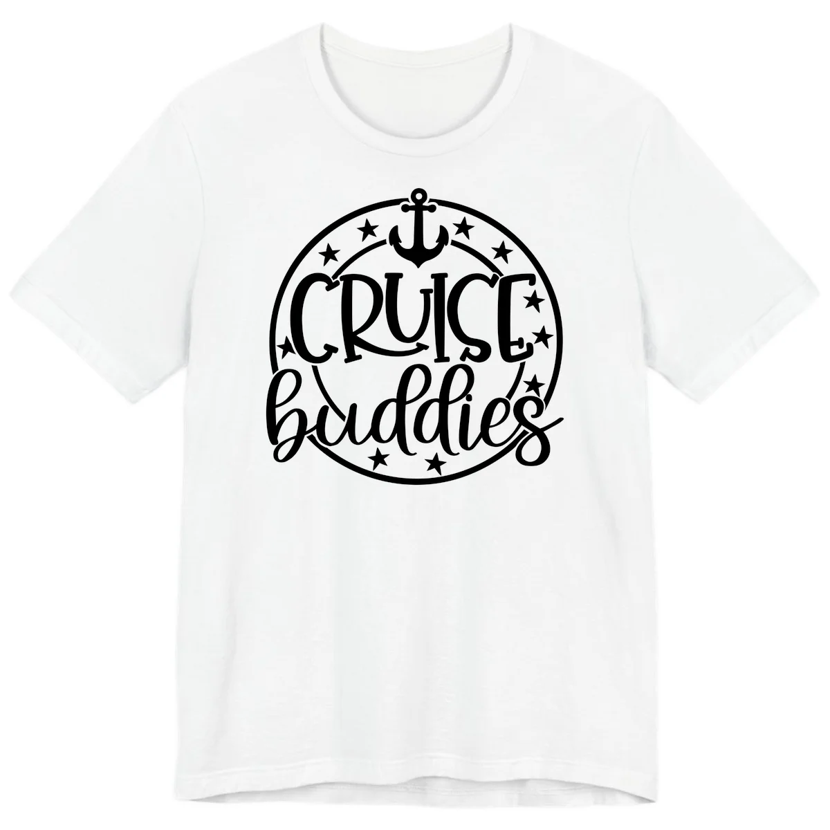 Cruise Buddies Anchor Circle Premium T-Shirt in White