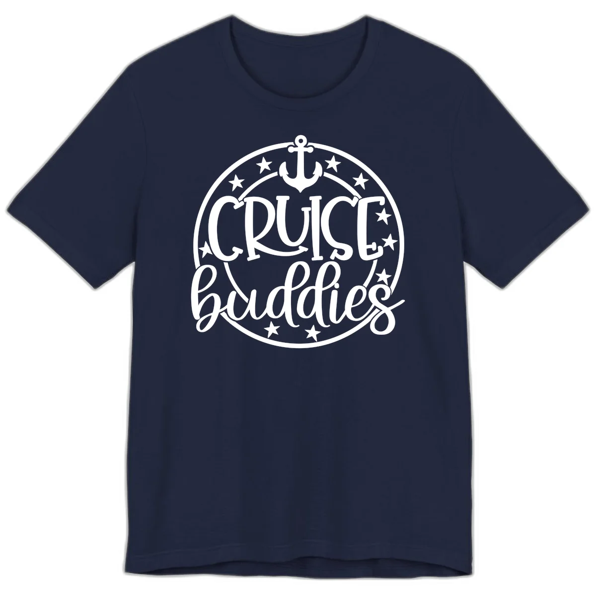 Cruise Buddies Anchor Circle Premium T-Shirt in Navy