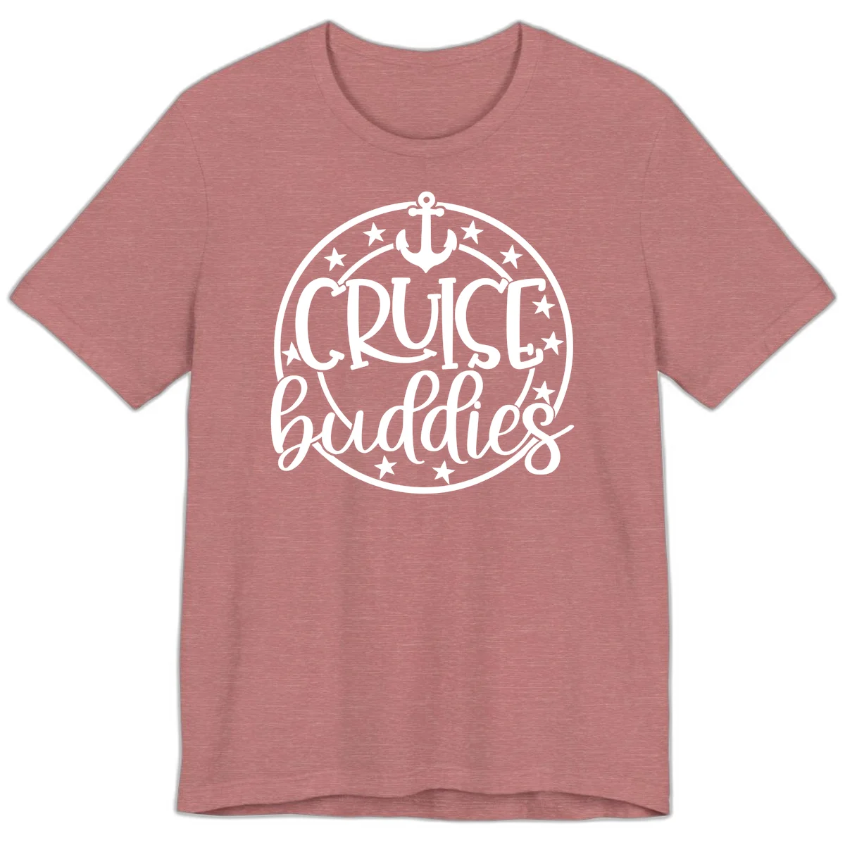 Cruise Buddies Anchor Circle Premium T-Shirt in Heather Mauve