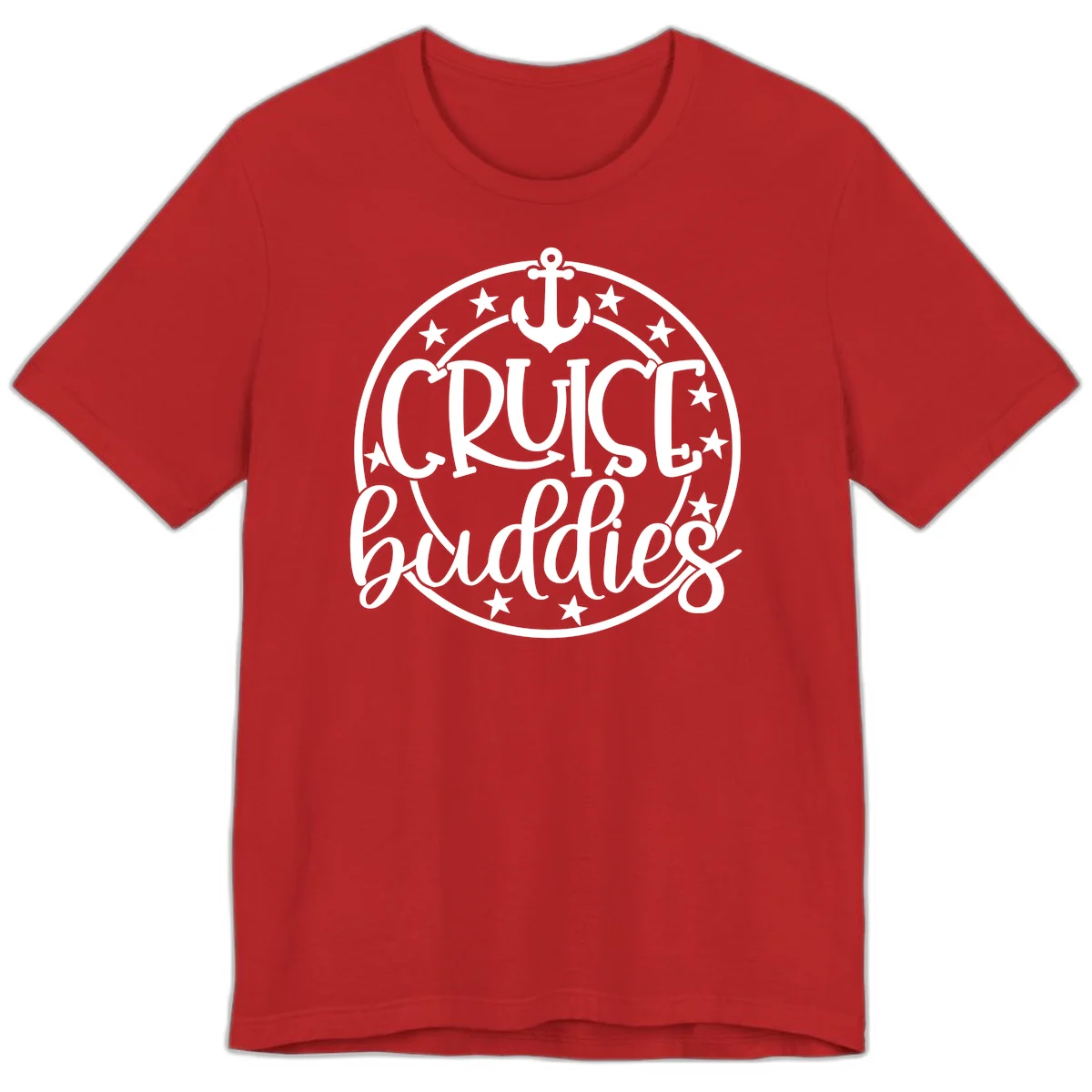 Cruise Buddies Anchor Circle Premium T-Shirt in Red