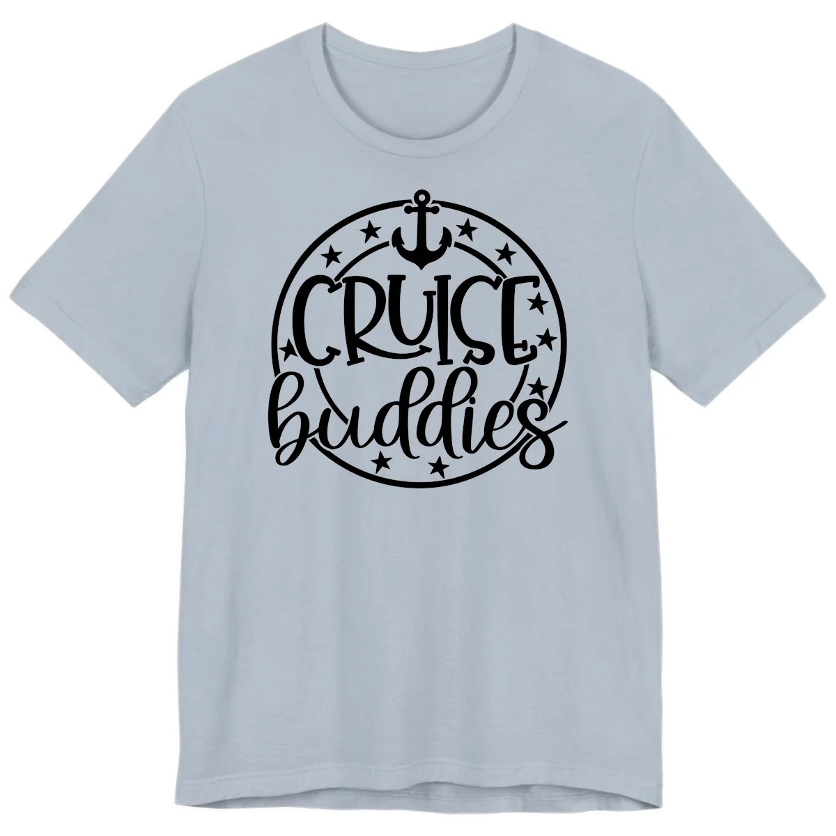 Cruise Buddies Anchor Circle Premium T-Shirt in Light Blue
