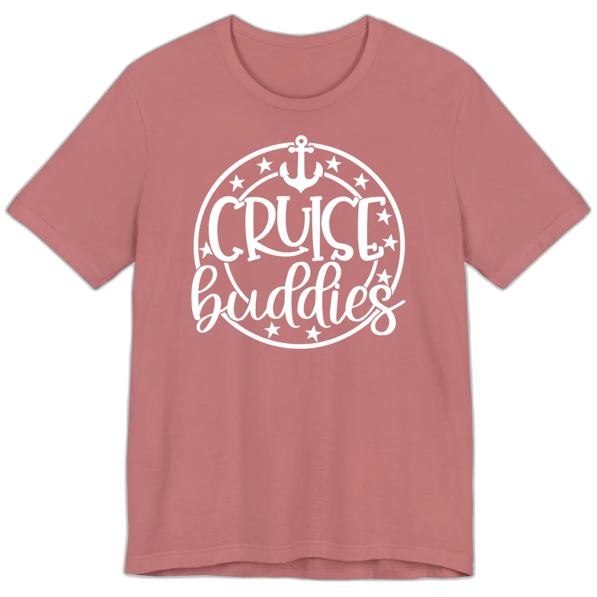 Cruise Buddies Anchor Circle Premium T-Shirt in Mauve