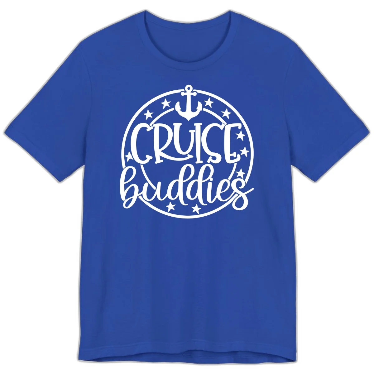 Cruise Buddies Anchor Circle Premium T-Shirt in True Royal