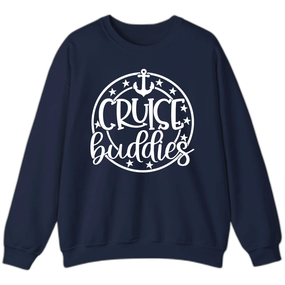 Cruise Buddies Anchor Circle Sweatshirt in Navy