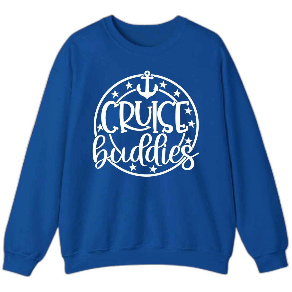 Cruise Buddies Anchor Circle Sweatshirt in Royal