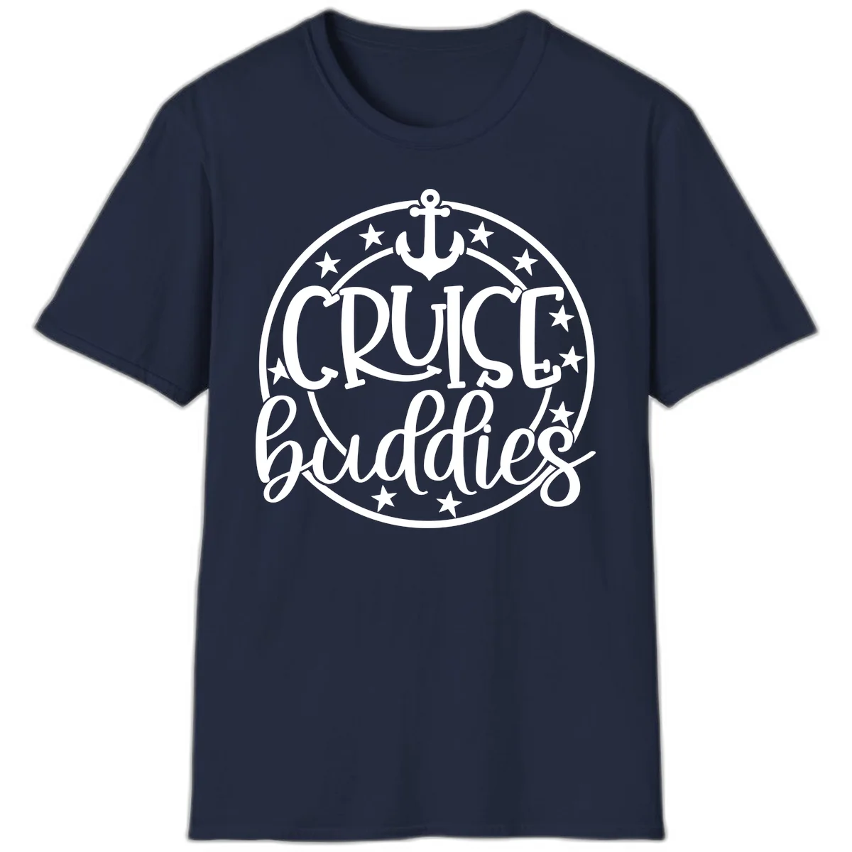 Cruise Buddies Anchor Circle T-Shirt in Navy