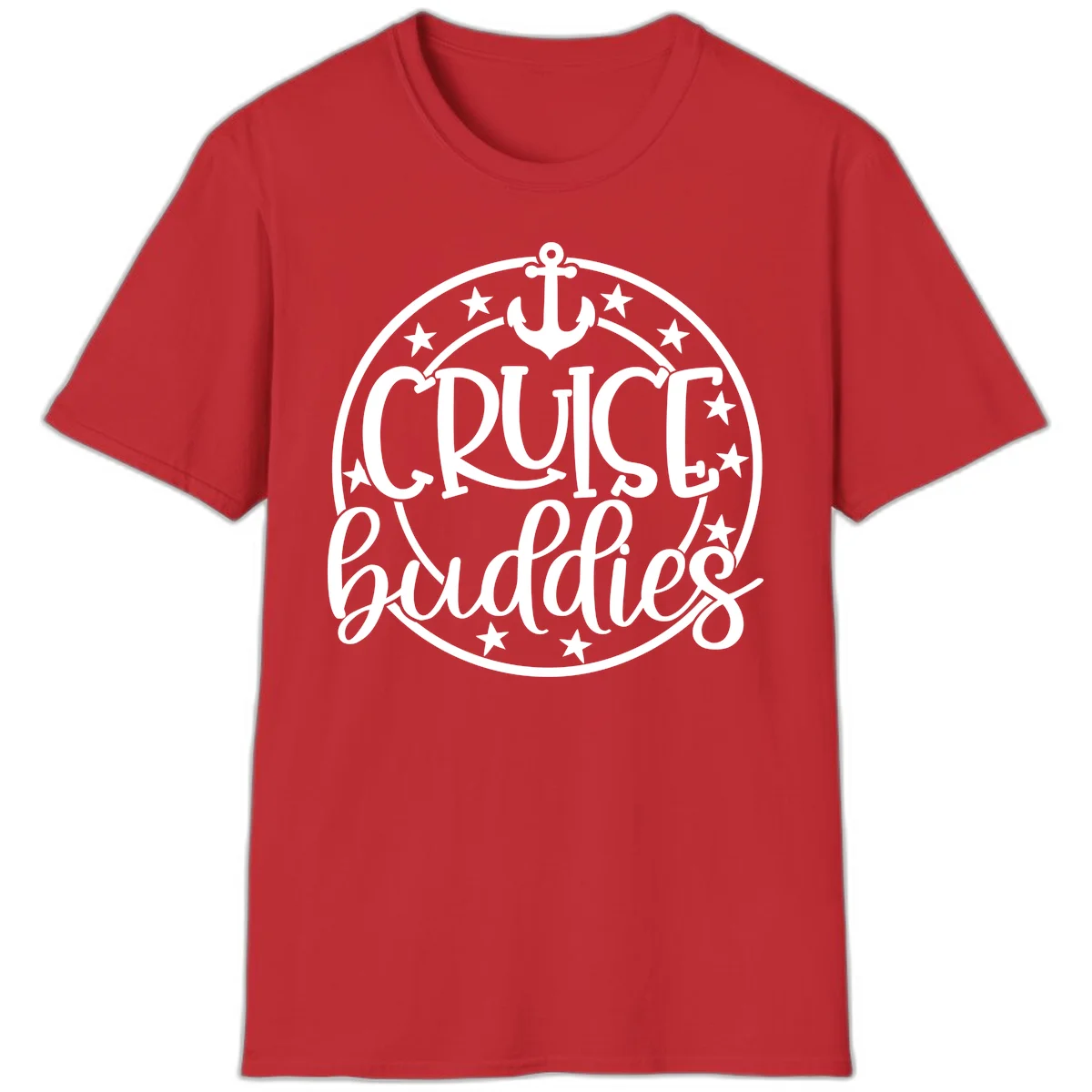 Cruise Buddies Anchor Circle T-Shirt in Red