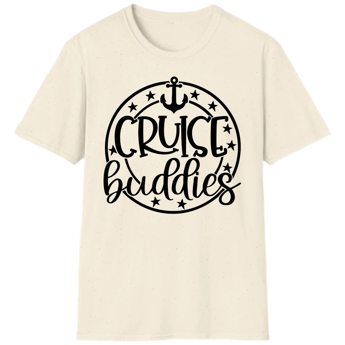 Cruise Buddies Anchor Circle T-Shirt in Natural