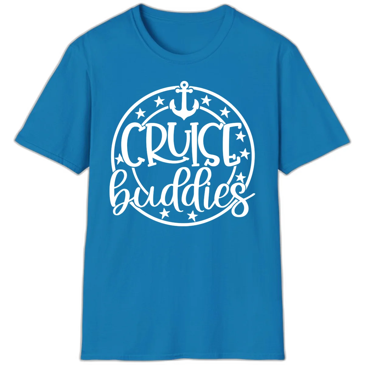 Cruise Buddies Anchor Circle T-Shirt in Sapphire