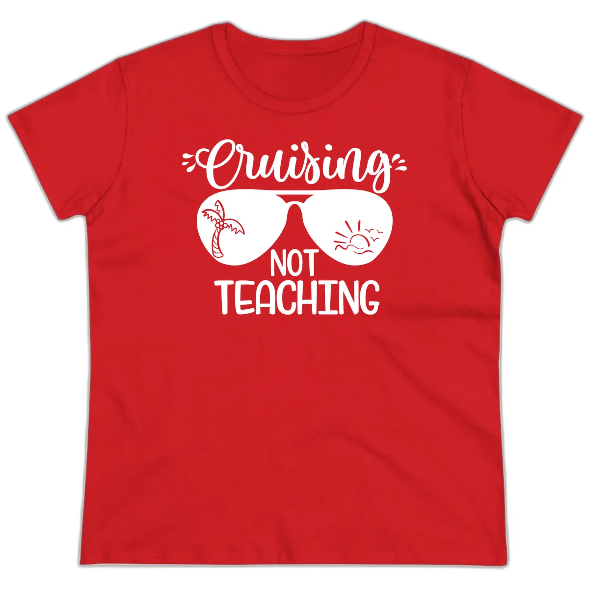 Cruising Not Teaching Ladies Tee in Red